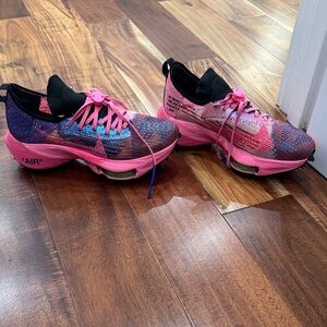 Off-White Pink and Blue Athletic Shoes